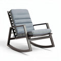 schommeltstoel met hoge rugleuning en grijs kussen 80 x 65 x 90cm