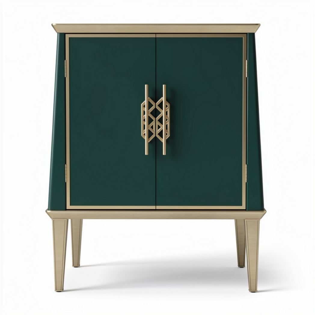 Dressoir in groen met gouden accenten en opbergcapaciteit 60 x 40 x 80cm
