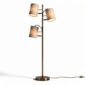 Vloerlamp met drie verstelbare lampenkappen van metaal in bruin 25 x 25 x 150cm