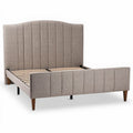 Stoffen bed met hoofdbord en houten lattenbodem 200 x 160 x 100cm