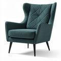 Lounge stoel van groen katoen met een afwijkend patroon 80 x 90 x 100cm