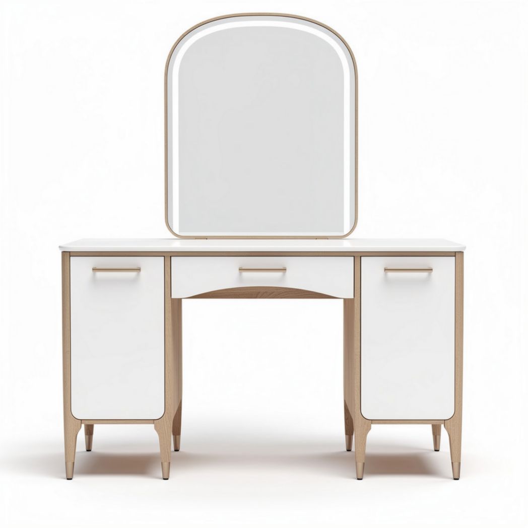 Witte make-uptafel met spiegel en opbergruimte 120 x 50 x 75cm
